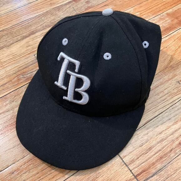 Tampa Bay‎ Rays Black Fitted MLB Baseball Cap New Era - Picture 1 of 5